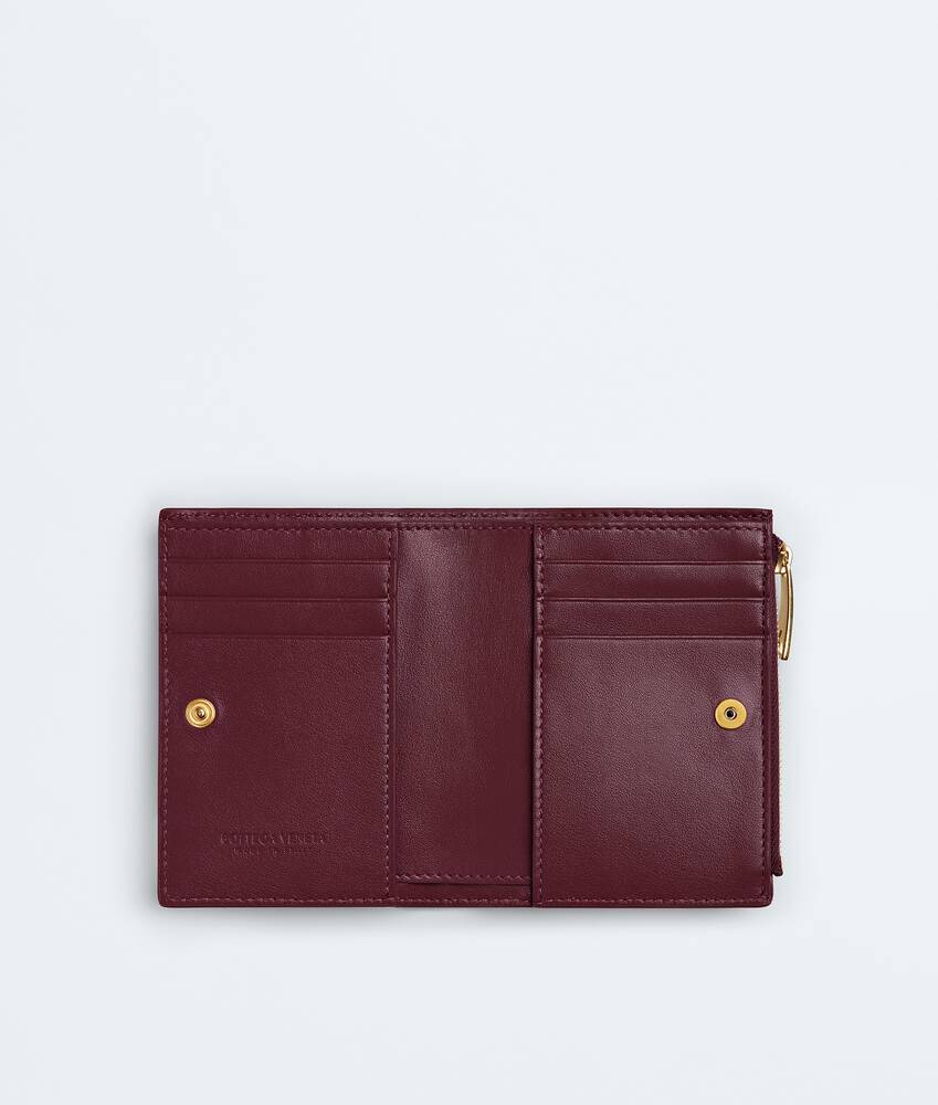 Women's Intrecciato Small Bi-Fold Wallet in Barolo Bottega Veneta Italy EN - Image 2