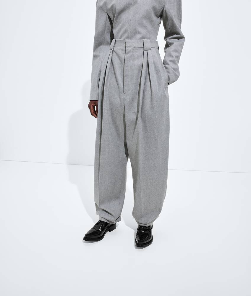 Hose aus kompaktem Wollflanell f&uuml;r Damen in Sterling melange Bottega Veneta Deutschland DE - Image 4