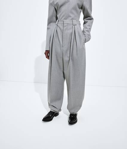 Hose aus kompaktem Wollflanell f&uuml;r Damen in Sterling melange Bottega Veneta Deutschland DE - Image 4