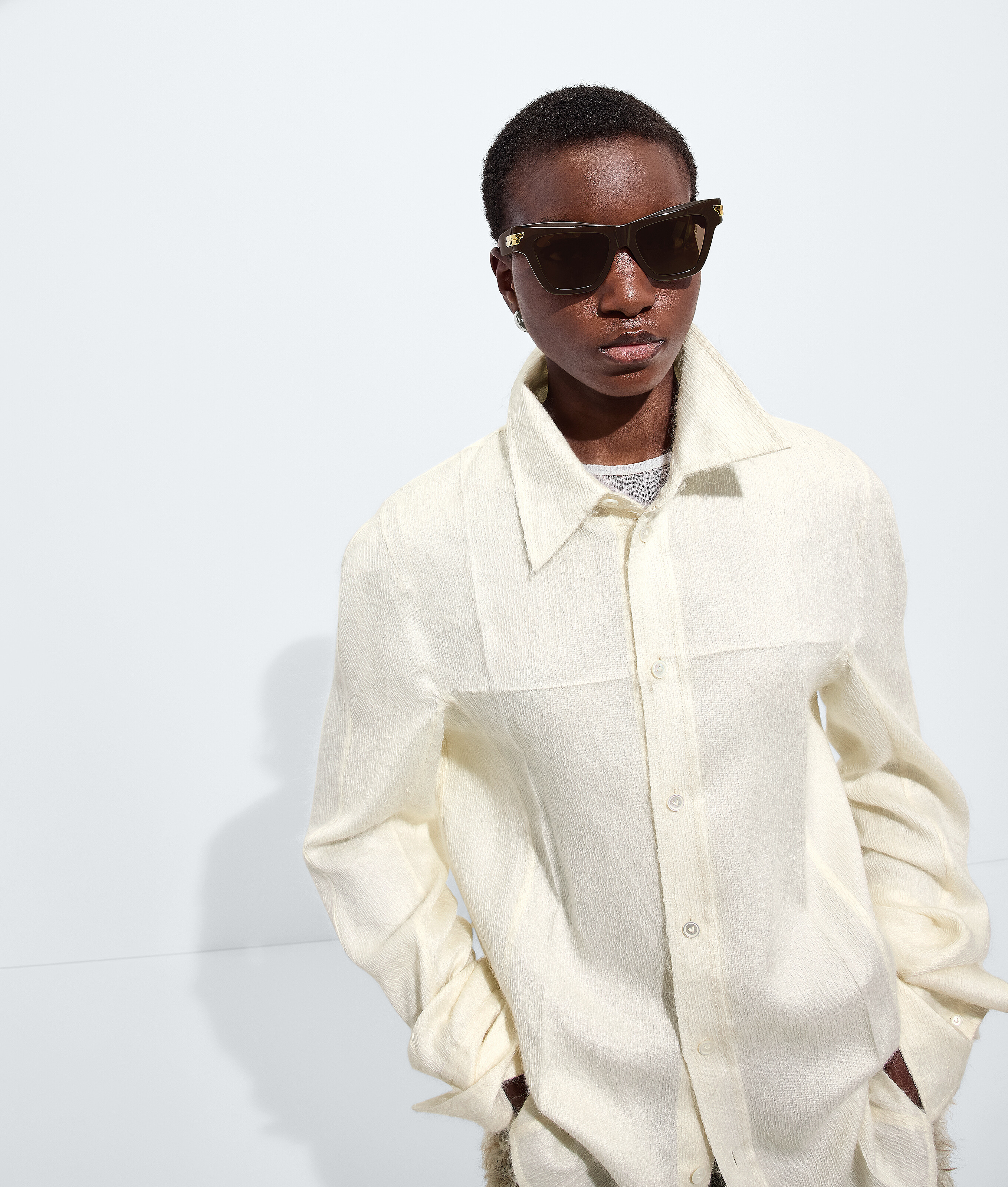 Lunettes de soleil œil-de-chat Mitre en Brown/brown Bottega Veneta Monaco FR - Image 2