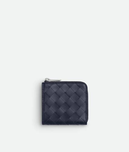 Men's Intrecciato Square Zip Around Wallet in Abyss/cypress Bottega Veneta Denmark EN - Image 1