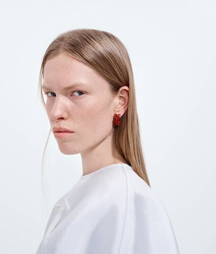 Women's Sea Coral Hoop Earrings in Cardinal Bottega Veneta Zimbabwe EN - Image 2