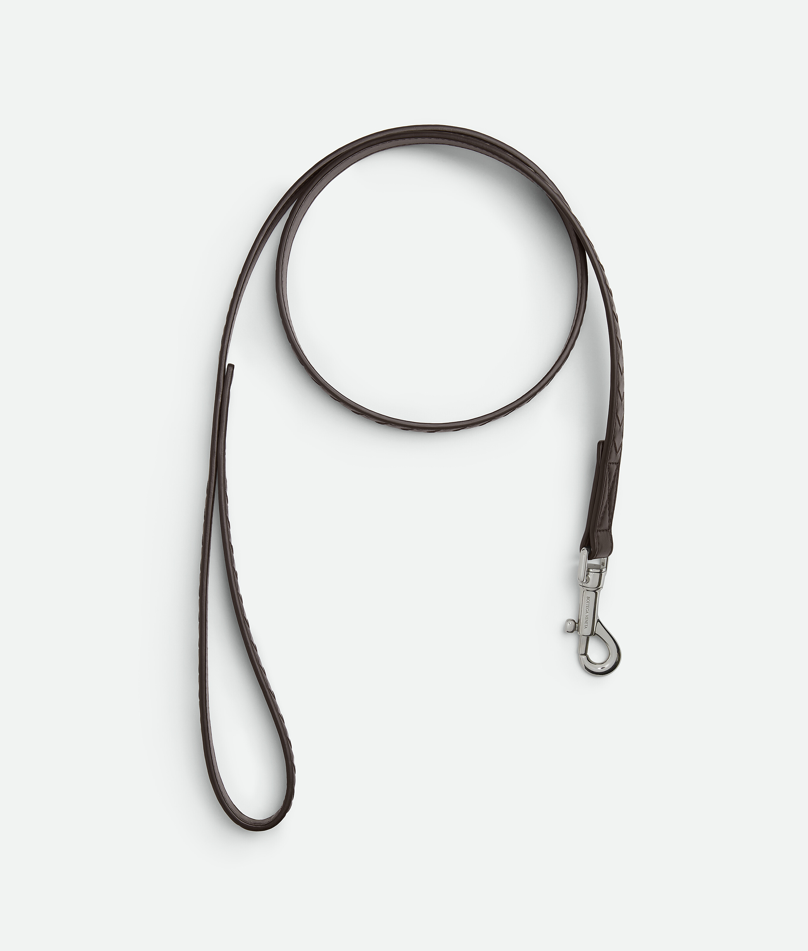 Bottega Veneta Small Intrecciato Dog Leash In Black