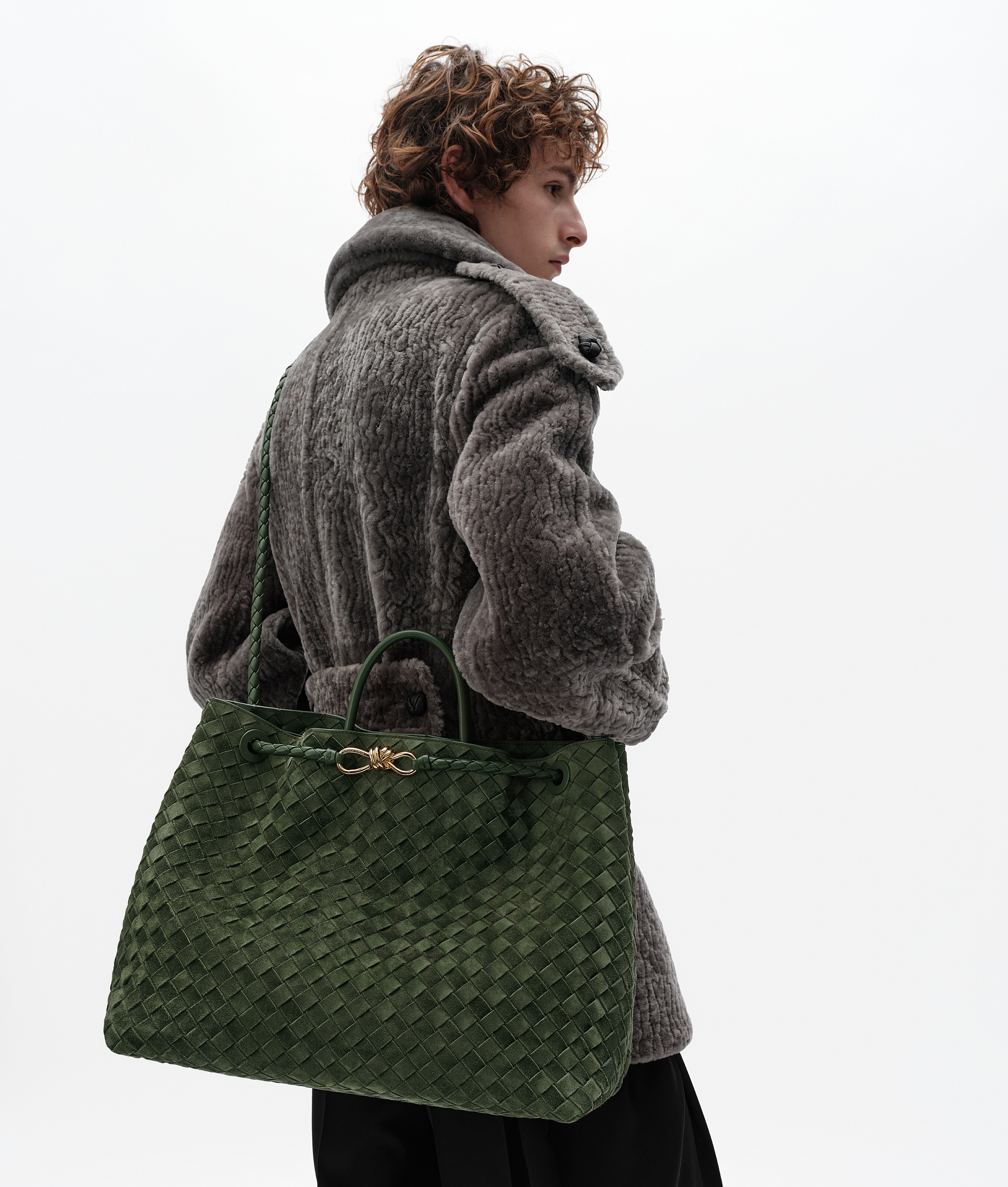 Bolso Andiamo grande para Mujer en Green tweed Bottega Veneta México ES - Image 6