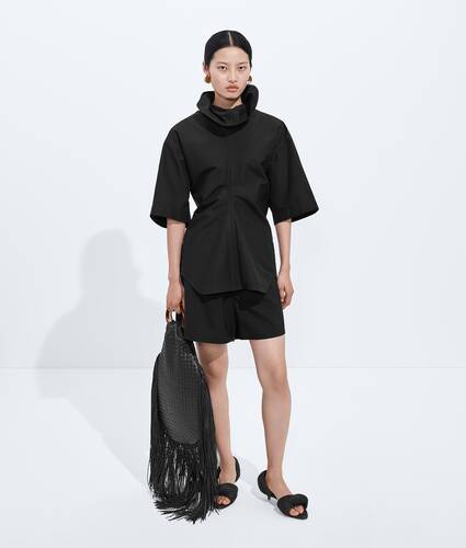 Women's Compact Cotton Toile Top in Double black Bottega Veneta United States EN - Image 5