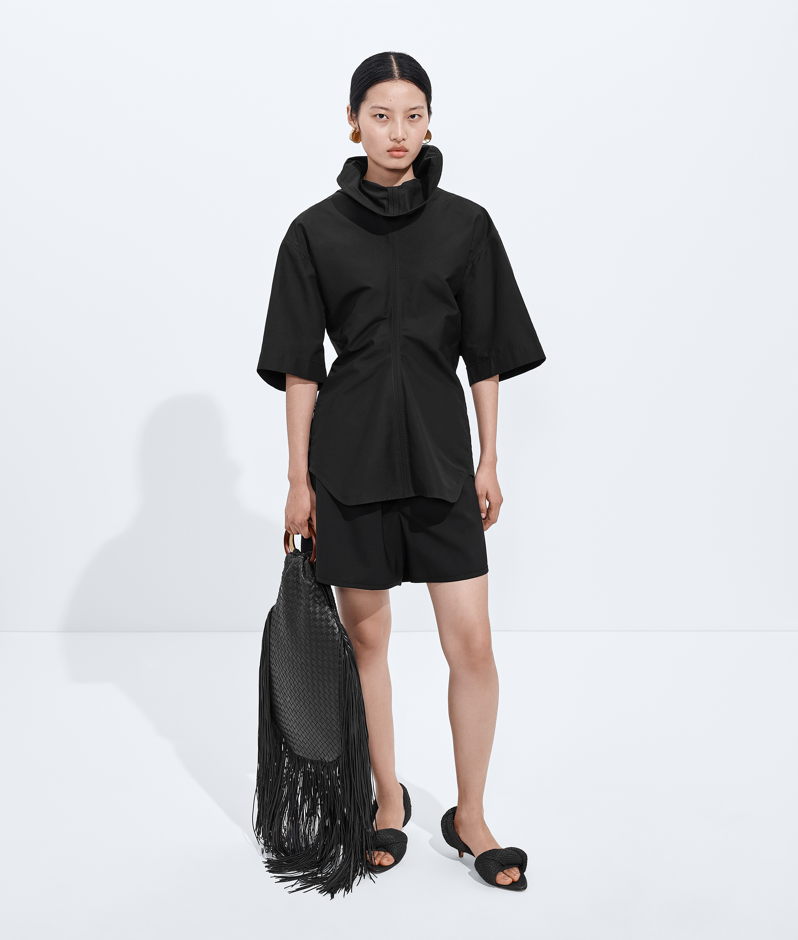 Women's Compact Cotton Toile Top in Double black Bottega Veneta Luxembourg EN - Image 5