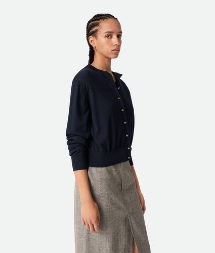 Conjunto de jersey y c&aacute;rdigan de viscosa y algod&oacute;n para Mujer en Navy Bottega Veneta M&eacute;xico ES - Image 2