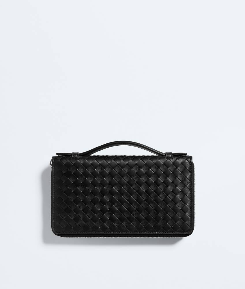 Men's Intrecciato Piccolo Zip-Around Organizer in Black Bottega Veneta Mexico EN - Image 3