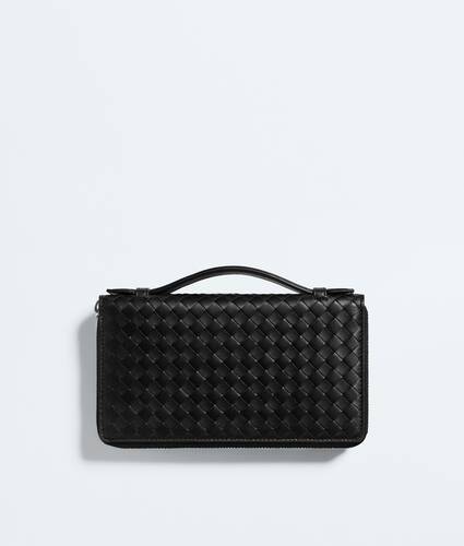 Men's Intrecciato Piccolo Zip-Around Organizer in Black Bottega Veneta Mexico EN - Image 3