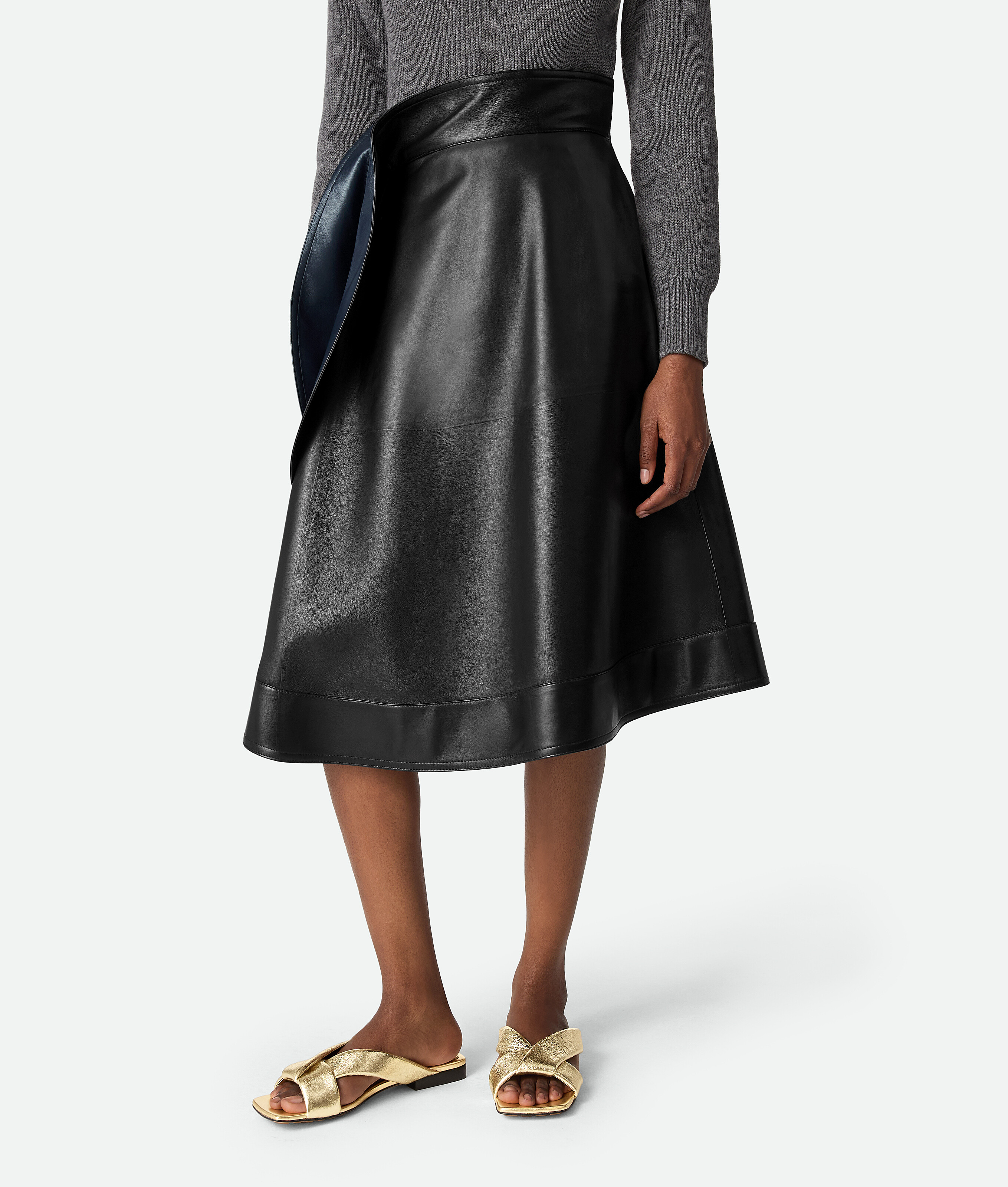 Bottega Veneta Riva Flat Mule In Gold