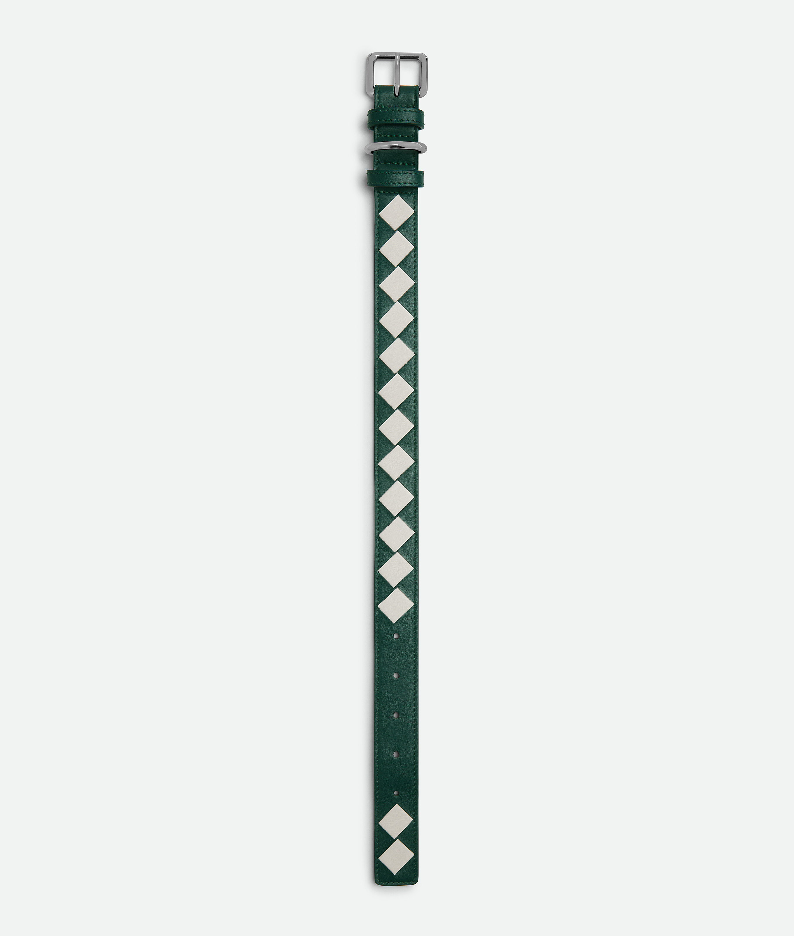 Medium Intrecciato Dog Collar in Emerald/white Bottega Veneta Luxembourg EN - Image 2