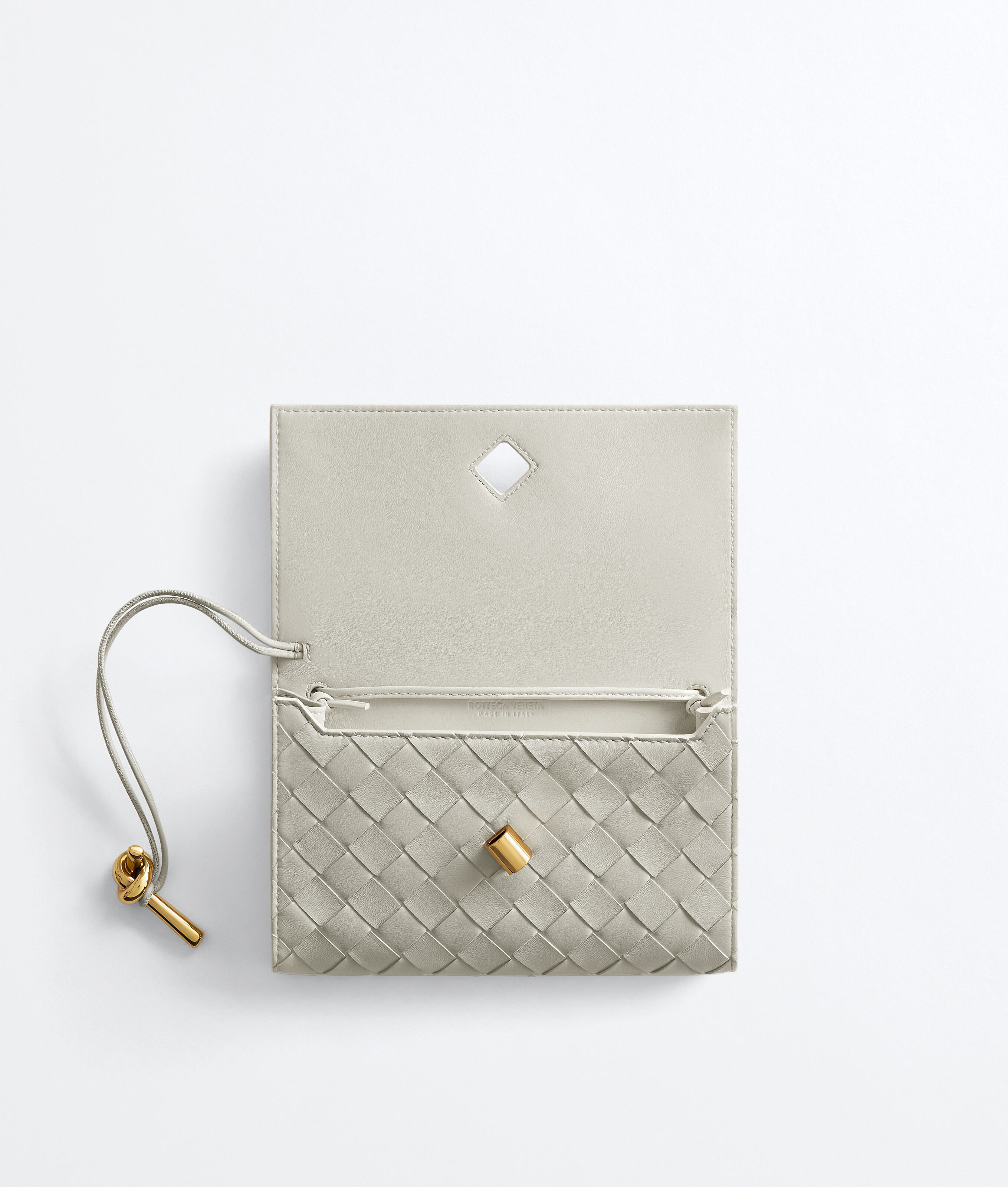 Women's Andiamo Pouch on Strap in Silica gray Bottega Veneta Luxembourg EN - Image 3