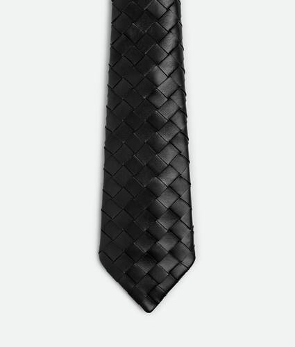 Intrecciato Leather Tie