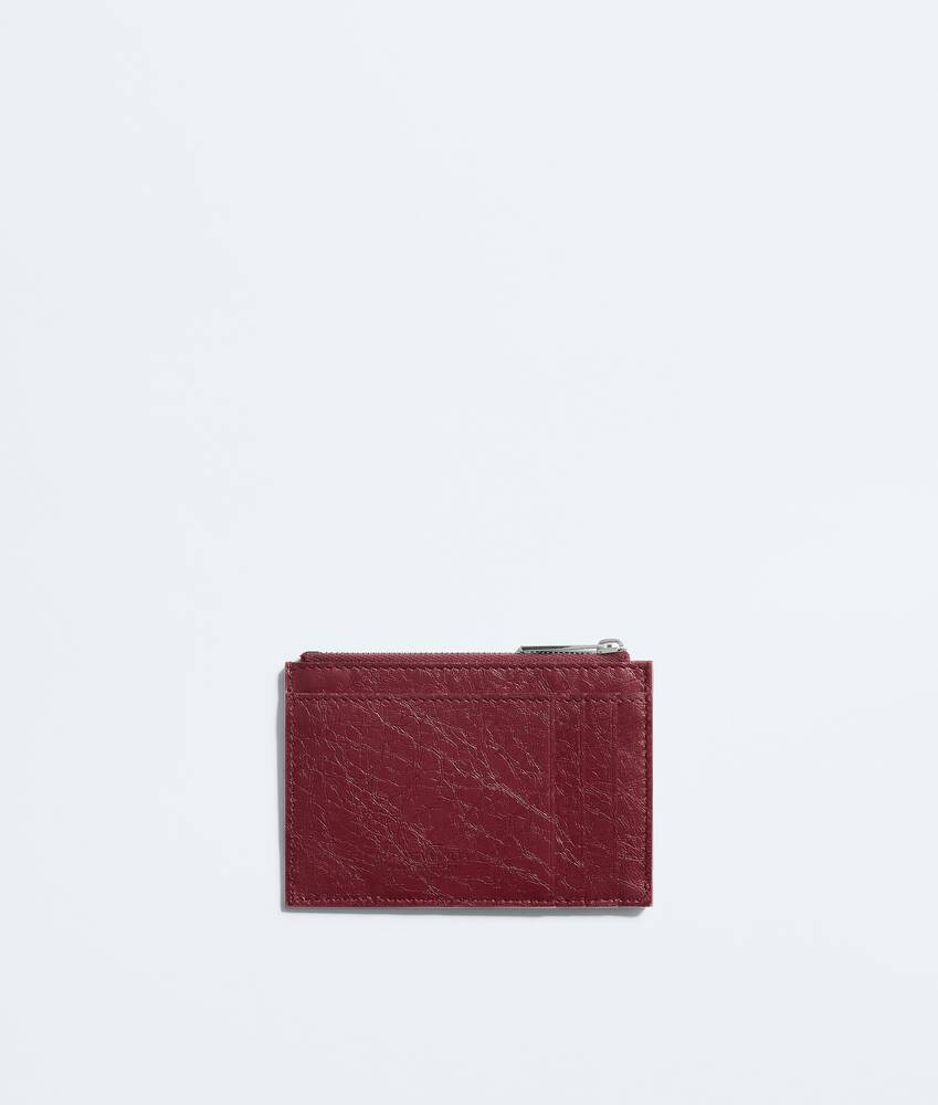 Men's Woven Mycelium Zipped Card Case  in Lava red Bottega Veneta Croatia EN - Image 3