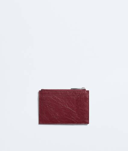 Men's Woven Mycelium Zipped Card Case  in Lava red Bottega Veneta Croatia EN - Image 3