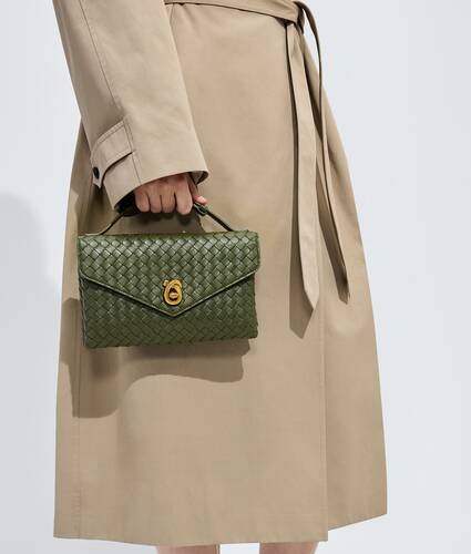 Women's Knot Lock in Green tweed Bottega Veneta Singapore EN - Image 6