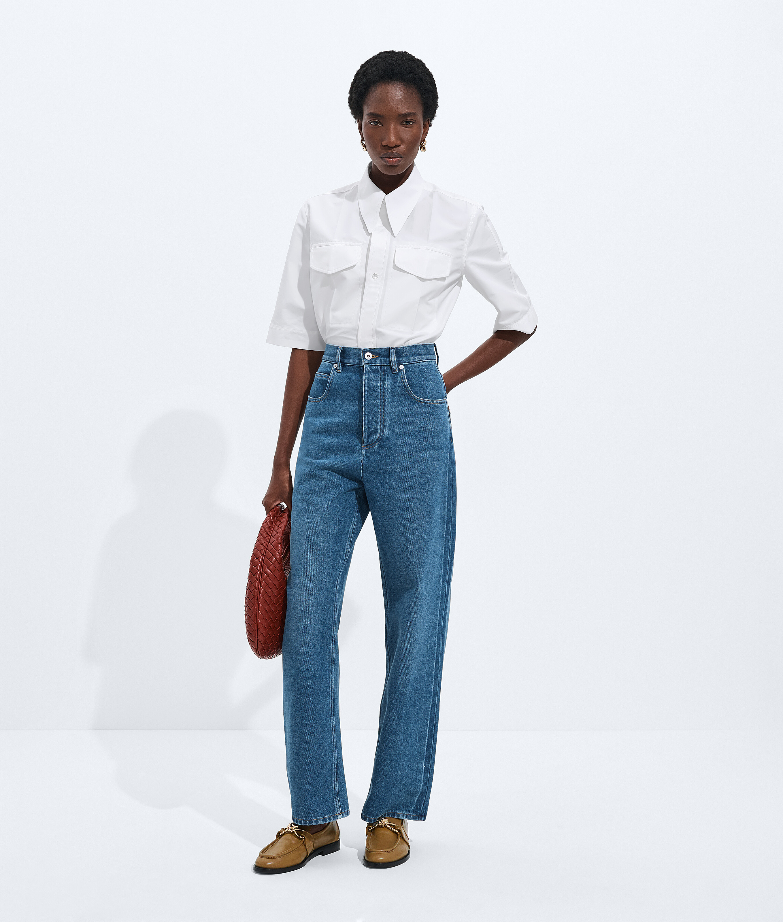 Medium Indigo Wide Leg Jeans
