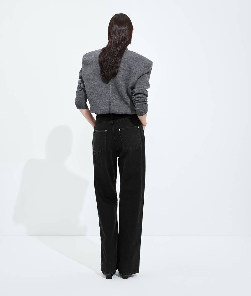 Display a large version of the product image 3 - Faded Black Wide Leg Jeans