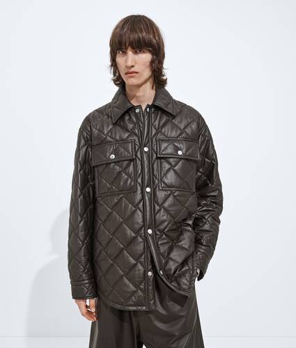 Men's Leather Quilted Overshirt in Intense carrubo Bottega Veneta United States EN - Image 1