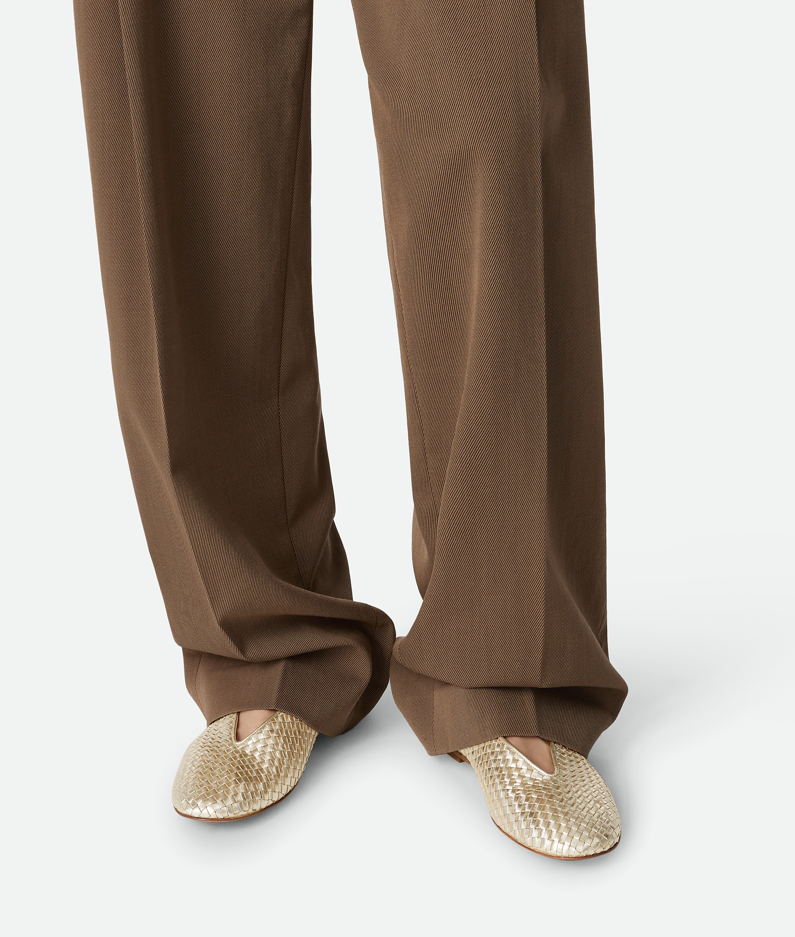 Bottega Veneta Rosa Ballerina In Metallic