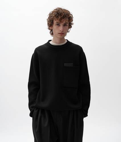 Men's Wool and Cashmere Sweater in Double black Bottega Veneta France EN - Image 1
