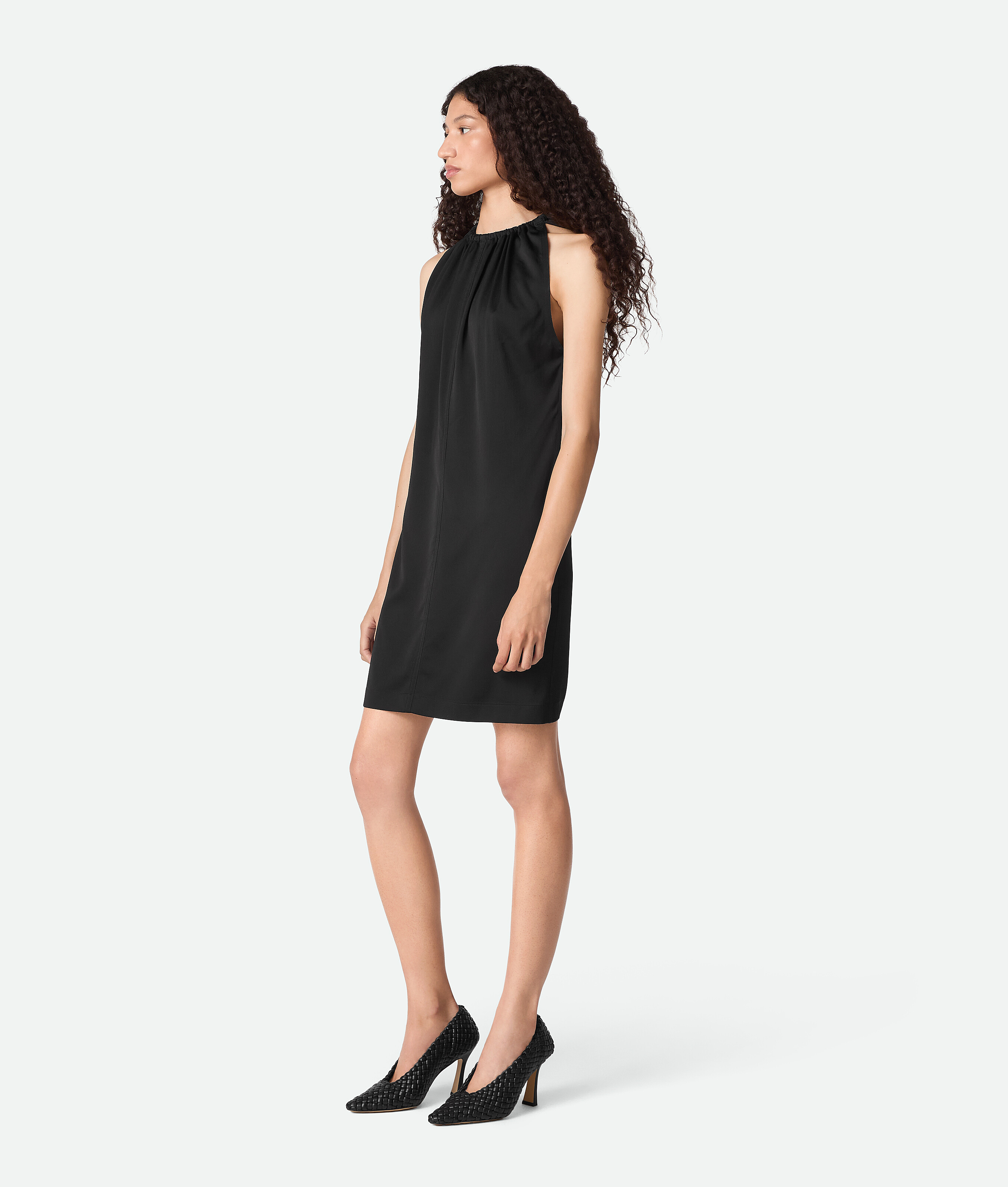 Bottega Veneta Robe En Satin De Viscose In Black