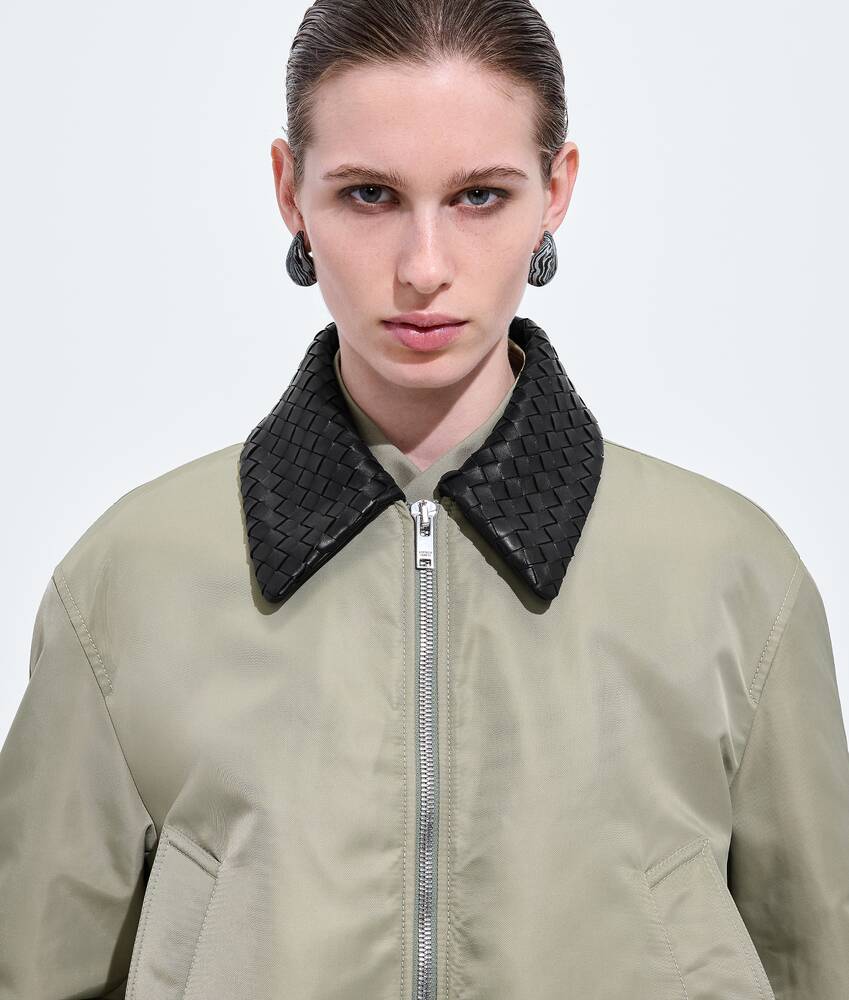 Women's Satin Nylon Blouson in Tarragon Bottega Veneta United States EN - Image 4