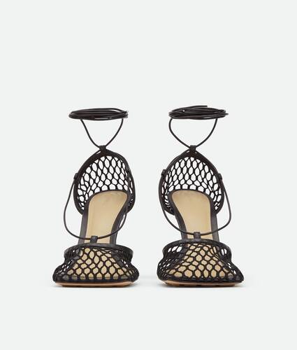 Women's Stretch Lace-Up Sandal in Black Bottega Veneta Poland EN - Image 2
