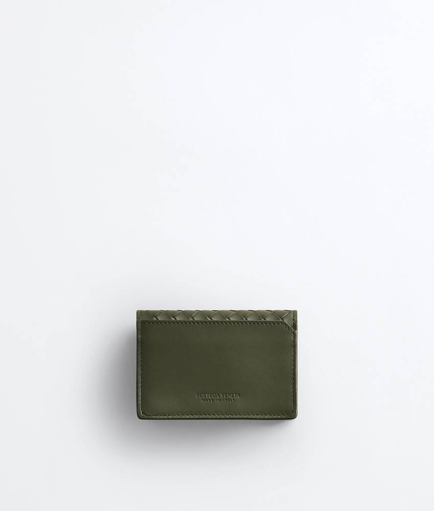 Men's Intrecciato Piccolo Business Card Case  in Bark green/olive oil Bottega Veneta Hong Kong SAR China EN - Image 3