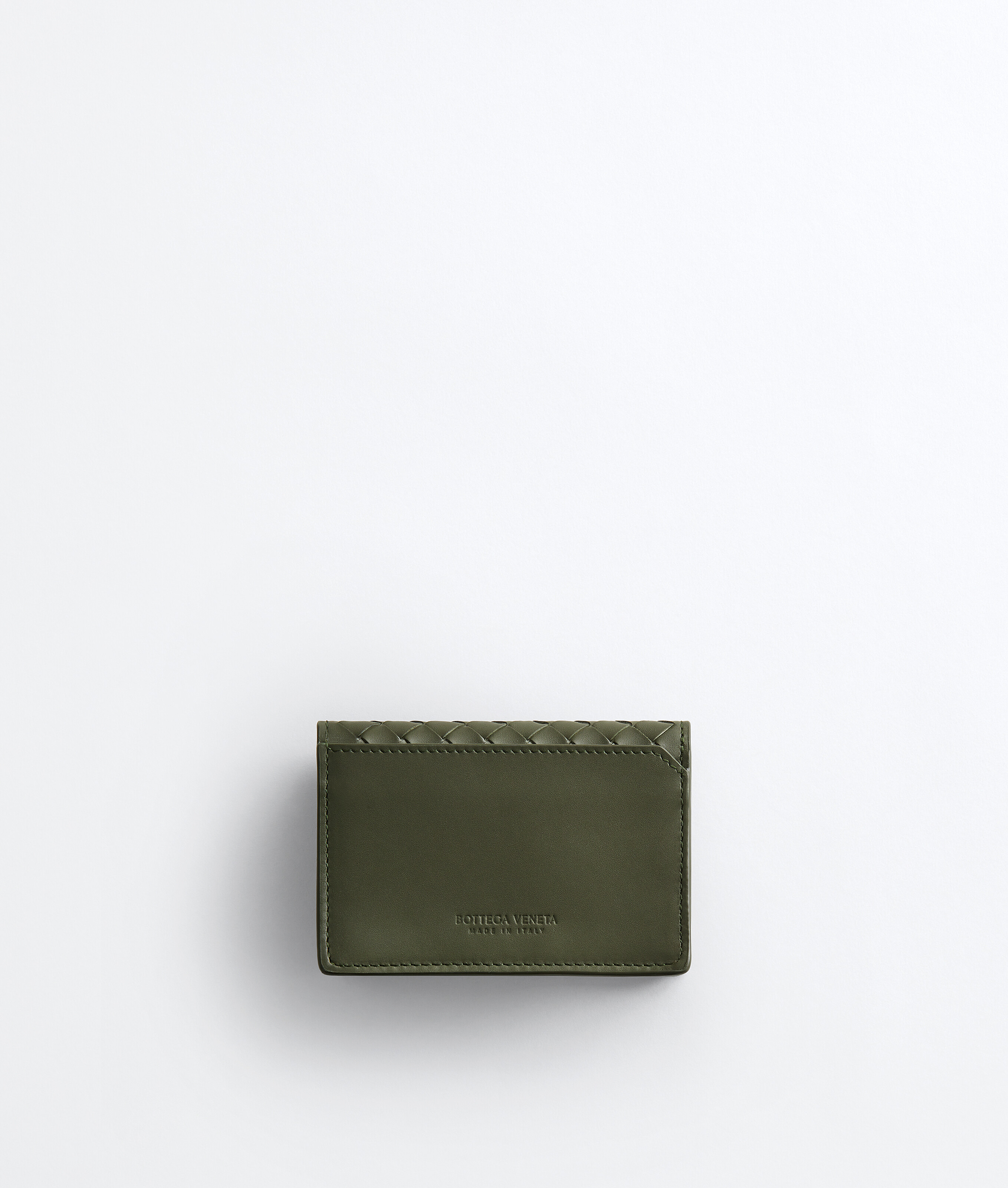 Men's Intrecciato Piccolo Business Card Case  in Bark green/olive oil Bottega Veneta Luxembourg EN - Image 3