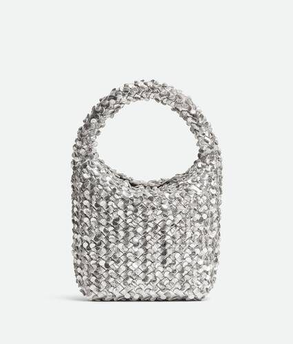 Ela's Cabat Bucket Tamanho Pequeno em Silver Bottega Veneta Brasil PT - Image 1