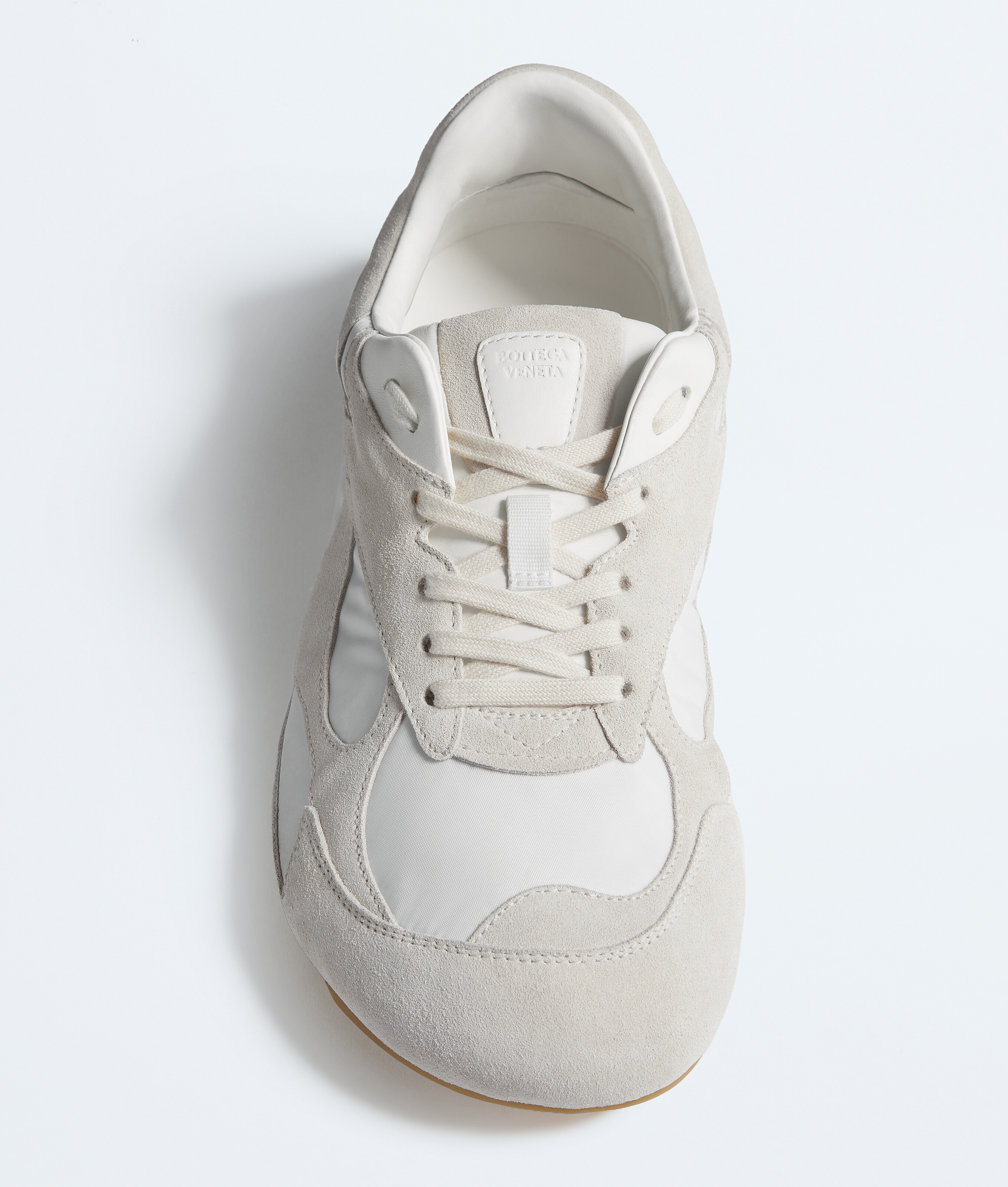 Bottega Veneta Silver Leather Orbit Flash Sneakers In White