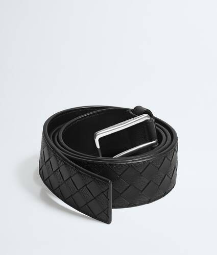 Men's Intrecciato Taurillon Belt in Black Bottega Veneta Lithuania EN - Image 3