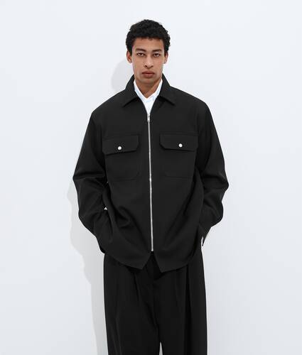 Wool Grain De Poudre Overshirt