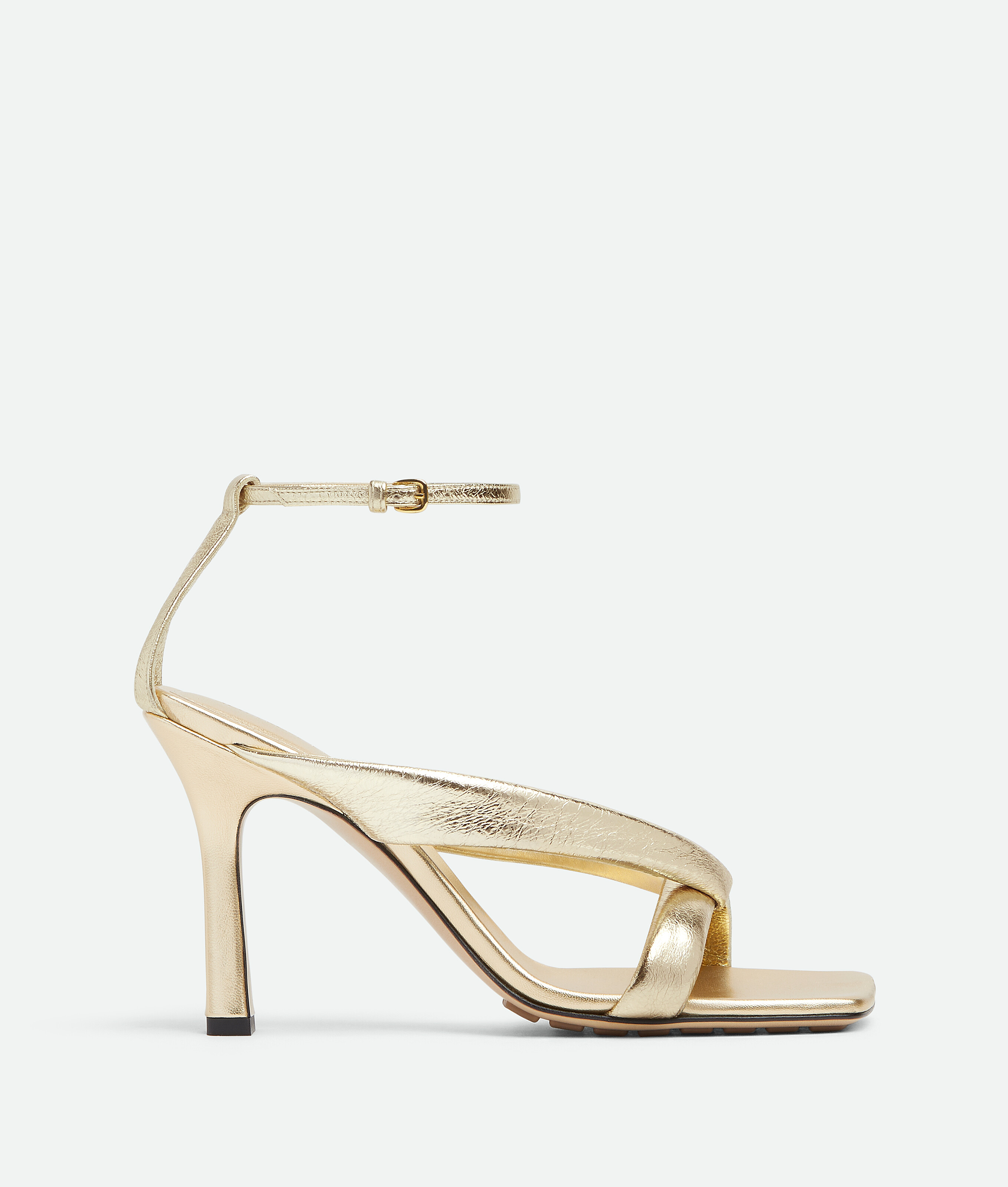 Bottega Veneta Riva Strap Sandal In Gold