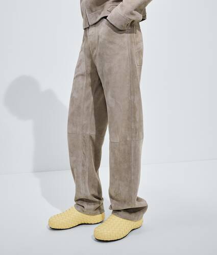 Men's Suede Leather Pants in Gray seal Bottega Veneta Latvia EN - Image 2