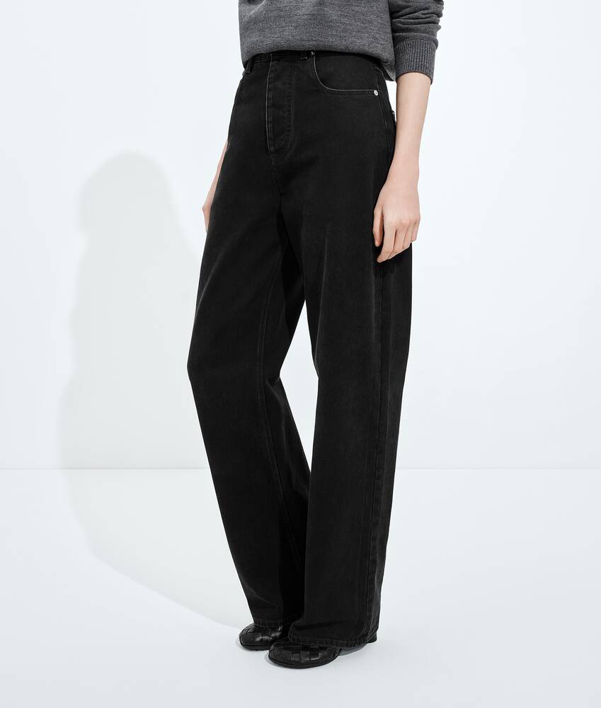 Display a large version of the product image 2 - Faded Black Wide Leg Jeans