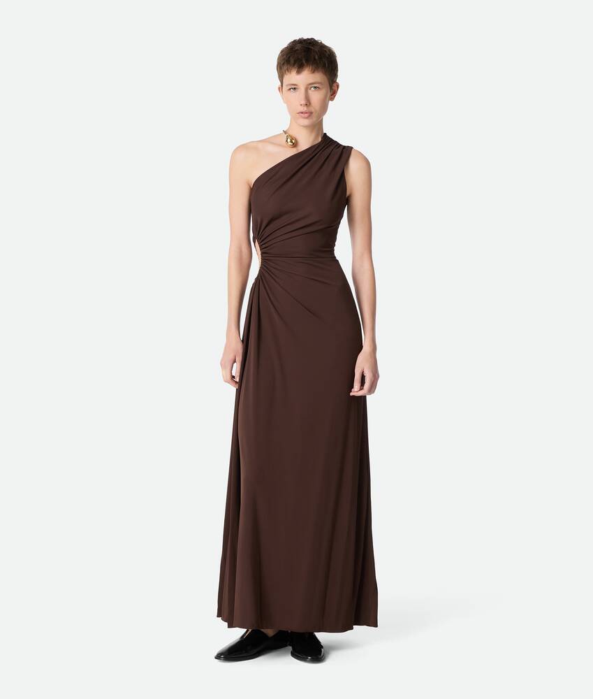 Women's Crepe Viscose Jersey Dress in Clove | Bottega Veneta US Women's Crepe Viscose Jersey Dress in Clove | Bottega Veneta US