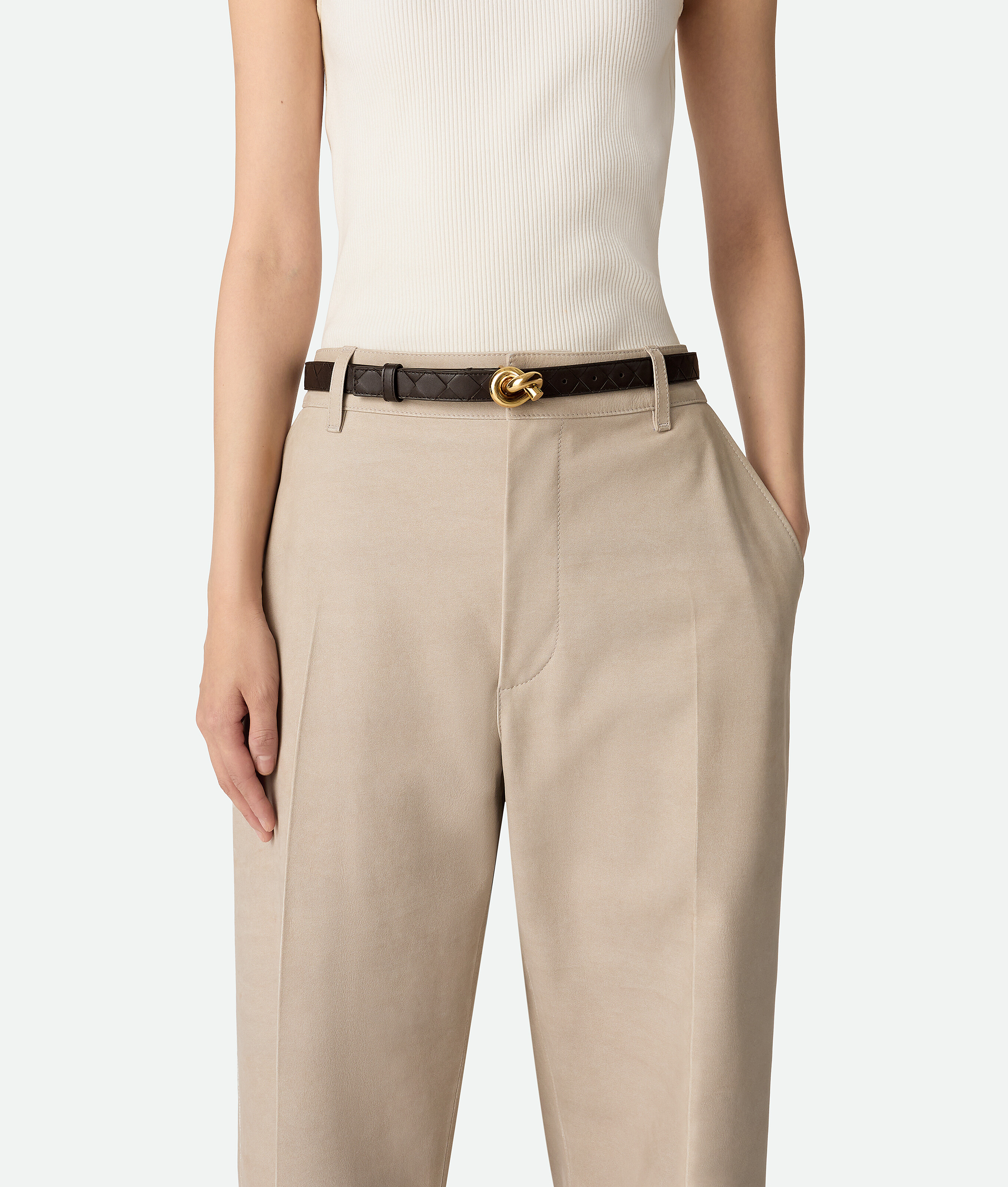 Bottega Veneta Knot Belt In Brown