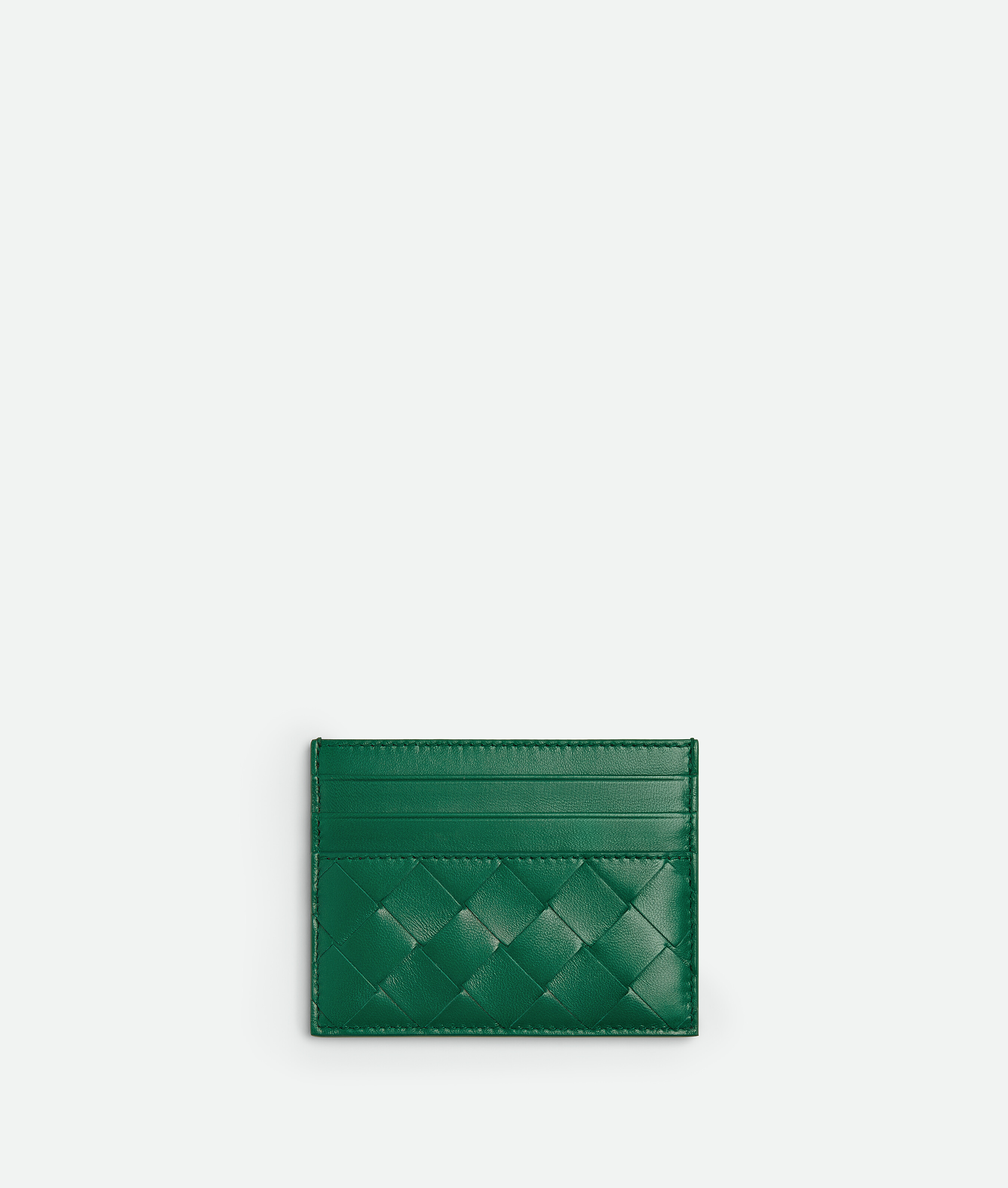 Bottega Veneta Intrecciato Credit Card Case In Green