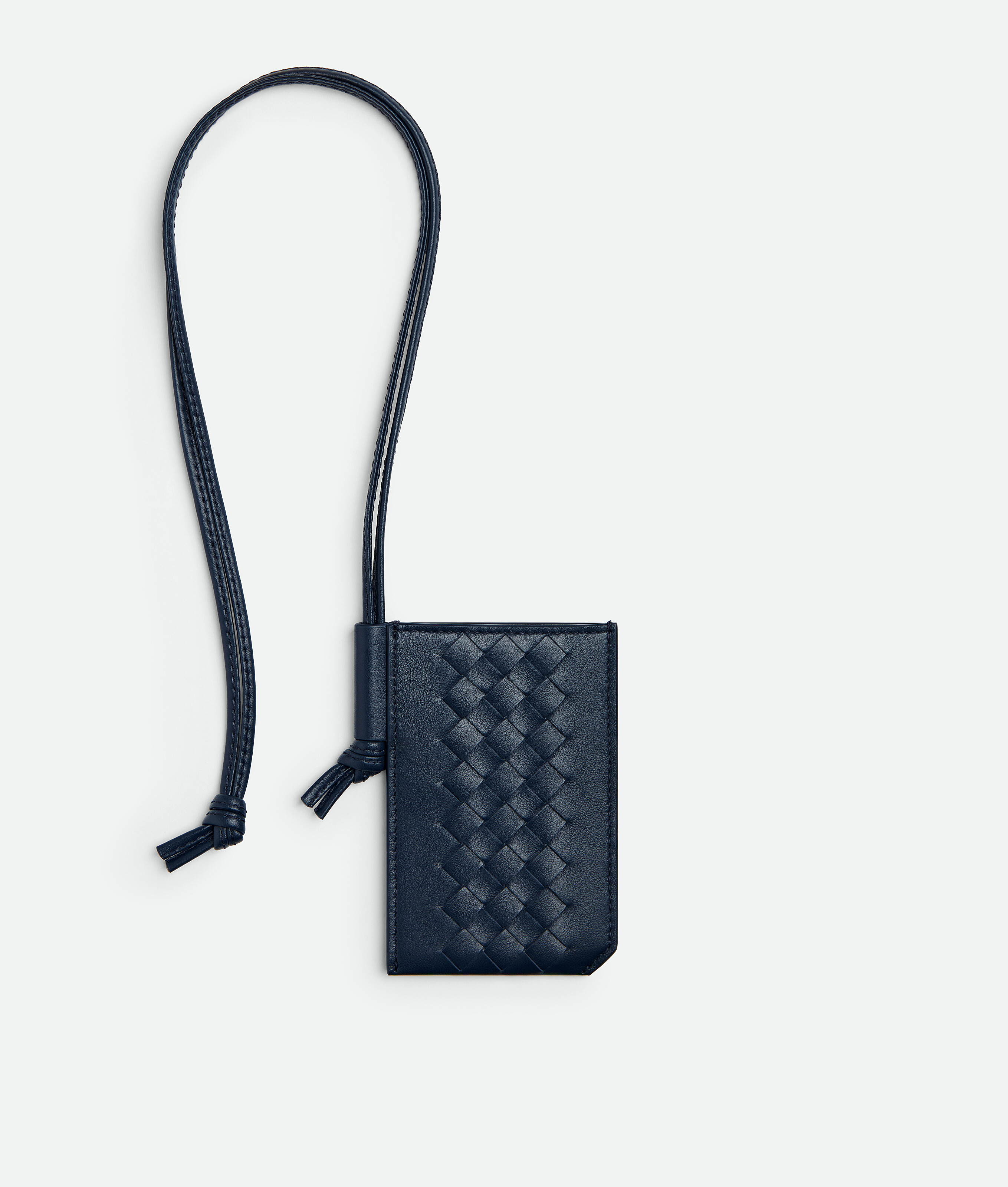 Bottega Veneta Intrecciato Piccolo Badge Holder - Blue - Man -