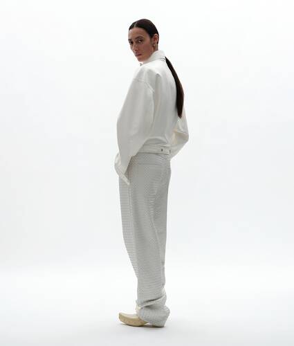 Women's Papery Leather Blouson in White Bottega Veneta Sweden EN - Image 2