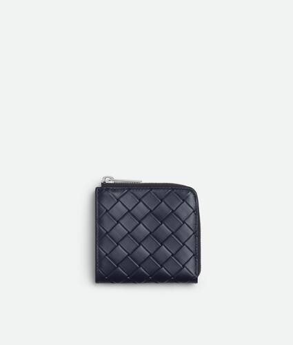 Men's Intrecciato Stamp Square Zip Around Wallet in Abyss Bottega Veneta United Kingdom EN - Image 1