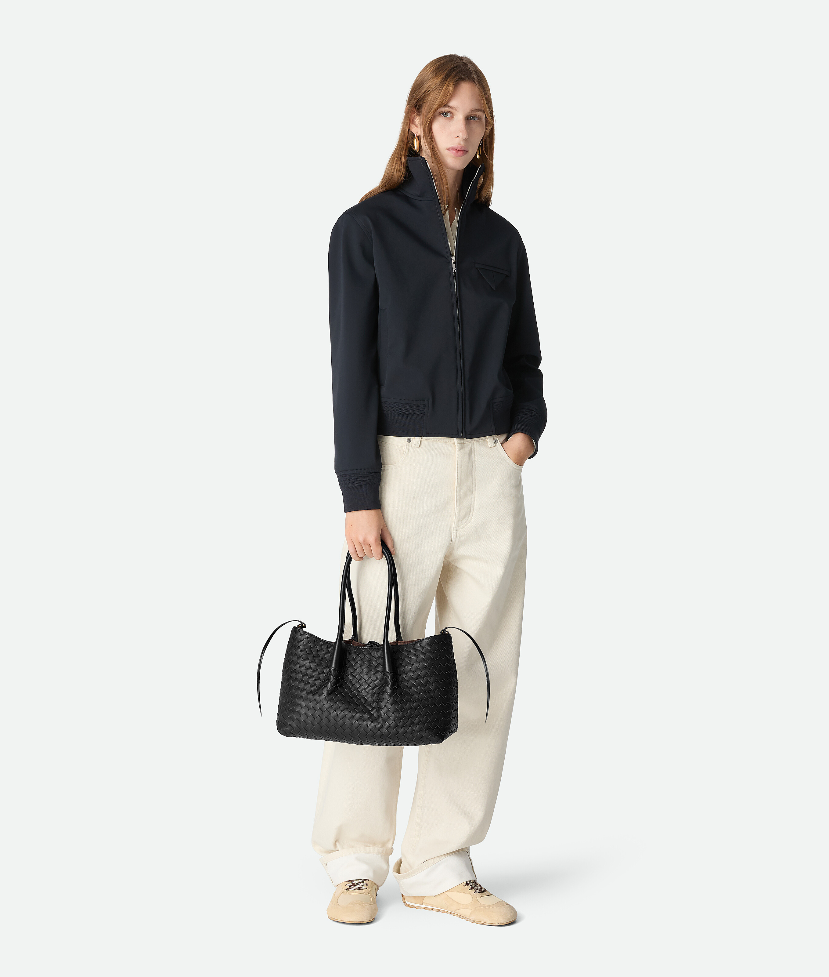 Bottega Veneta Pinacoteca Medium Leather Tote Bag In Black