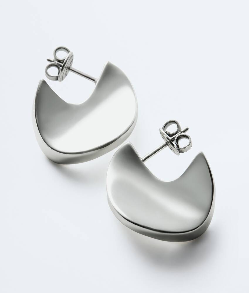 Women's Small Disc Earrings in Silver Bottega Veneta Taiwan EN - Image 3