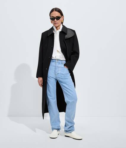 Jean droit en chambray l&eacute;ger pour Femme en Light bleach Bottega Veneta France FR - Image 1