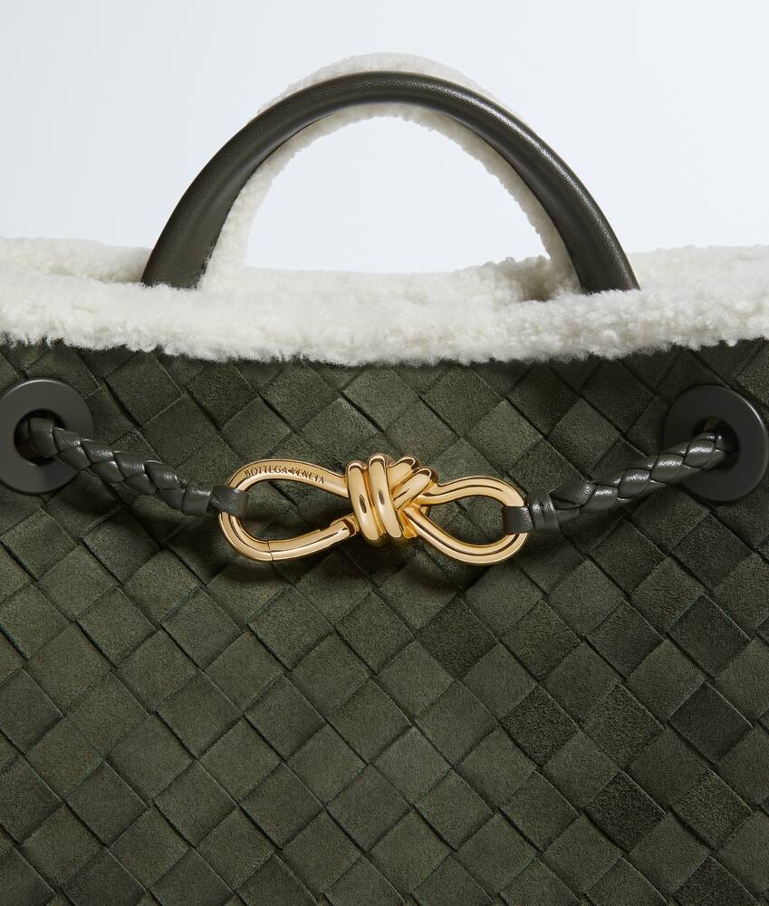 Women's Small Andiamo in Bark green/plaster Bottega Veneta Singapore EN - Image 8