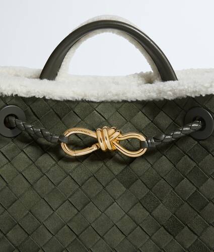 Women's Small Andiamo in Bark green/plaster Bottega Veneta Singapore EN - Image 8