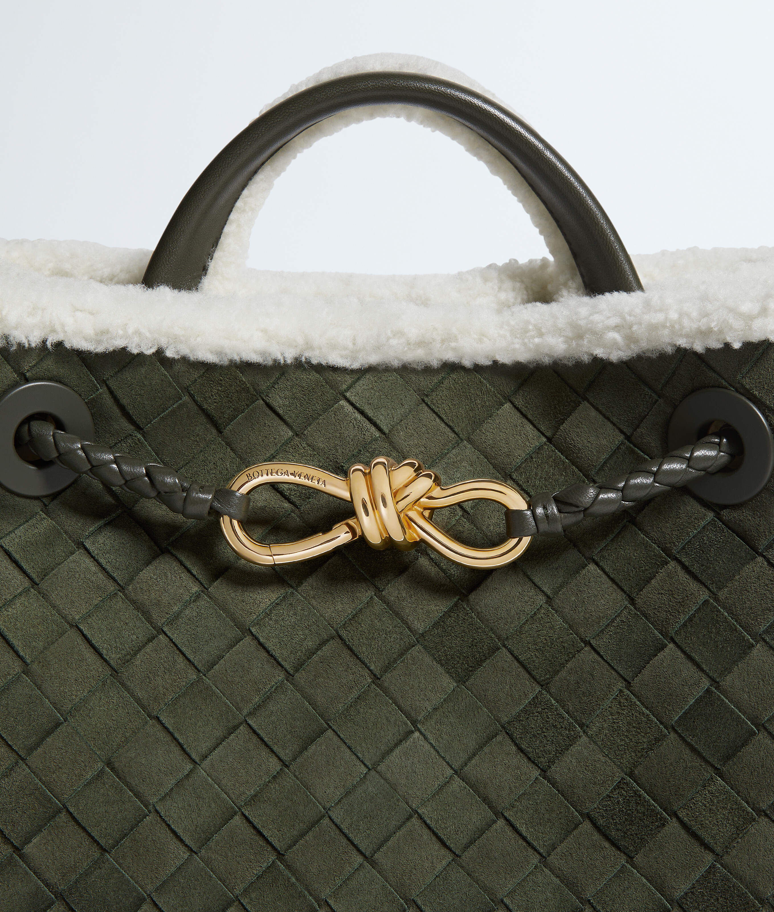 Women's Small Andiamo in Bark green/plaster Bottega Veneta Luxembourg EN - Image 8