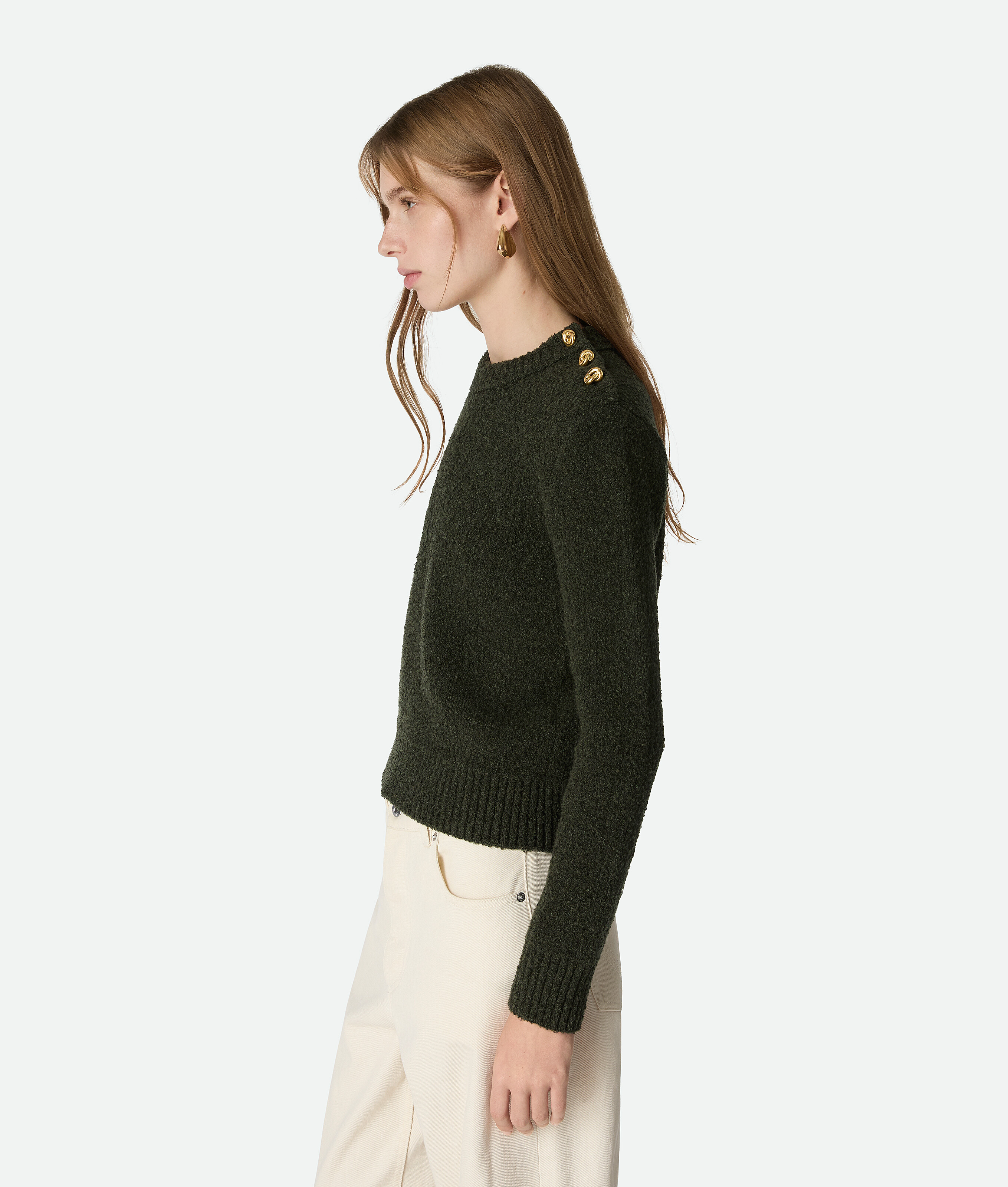 Bottega Veneta Wool Bouclé Jumper In Black